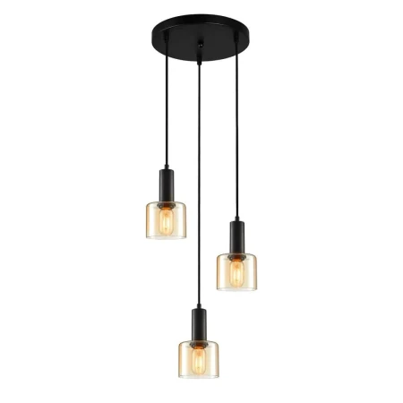 Lampa loft wisząca SANTIA PND-65342-3A-BK+AMB - Italux