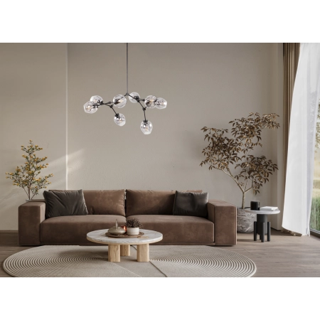 Lampa wisząca czarna metalowa 8-punktowa PND-75075-8-BK-SG z serii Ferral - Lampy Italux