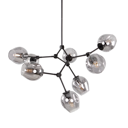 Lampa wisząca czarna metalowa 8-punktowa PND-75075-8-BK-SG z serii Ferral - Lampy Italux