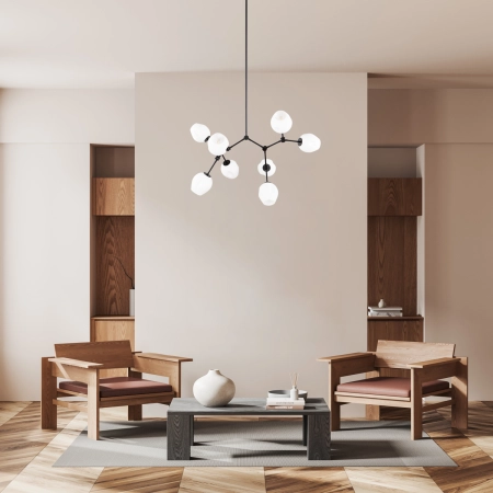 Lampa wisząca czarna metalowa 8-punktowa PND-75075-8-BK-WG z serii FERRAL - Lampy Italux