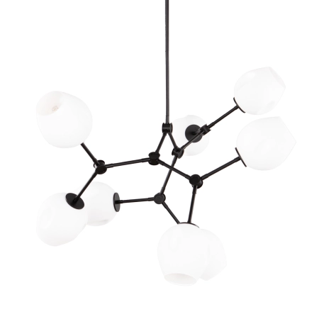 Lampa wisząca czarna metalowa 8-punktowa PND-75075-8-BK-WG z serii FERRAL - Lampy Italux