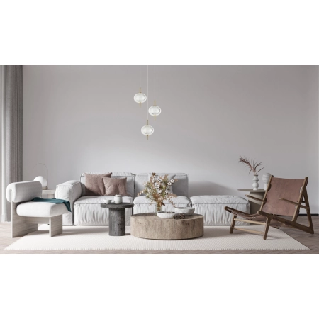 Lampa wisząca złota 3-punktowa akrylowa PND-81418-3-BK-GD z serii Corado - Lampy Italux