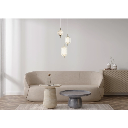 Lampa wisząca złota 3-punktowa z akrylowymi kloszami PND-81438-3-GD z serii Corado - Lampy Italux