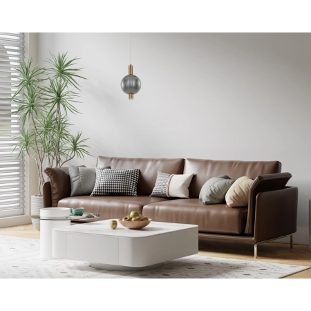 Lampa wisząca szklana kulista złota PND-83631-1-BRO-SG z serii Lenti - Lampy Italux