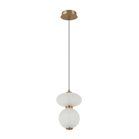 Lampa wisząca szklana biała ze złotymi detalami PND-8545-2-AB-WH z serii Nico - Lampy Italux