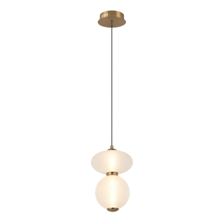 Lampa wisząca szklana biała ze złotymi detalami PND-8545-2-AB-WH z serii Nico - Lampy Italux
