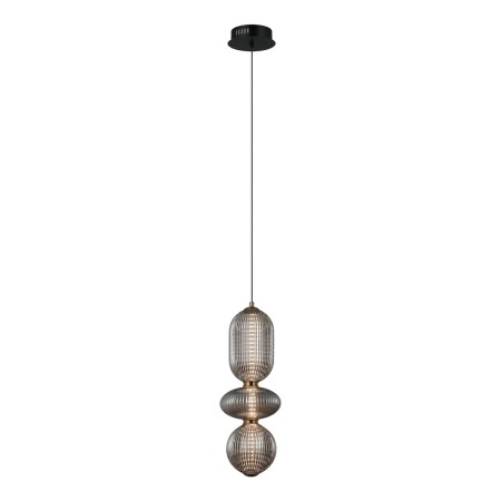 Lampa wisząca szklana prążkowana czarno-złota PND-8545-3-AB-SG z serii NICO - Lampy Italux