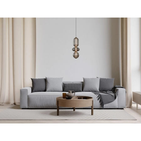 Lampa wisząca szklana prążkowana czarno-złota PND-8545-3-AB-SG z serii NICO - Lampy Italux