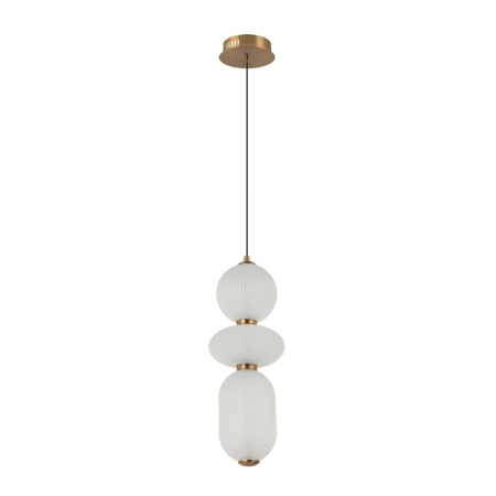 Lampa wisząca szklana biała ze złotymi detalami PND-8545-3-AB-WH z serii NICO - Lampy Italux