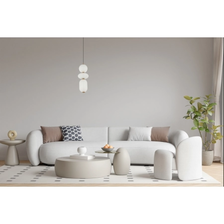 Lampa wisząca szklana biała ze złotymi detalami PND-8545-3-AB-WH z serii NICO - Lampy Italux