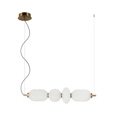Lampa wisząca szklana biało-złota 65cm PND-8545-4H-AB-WH z serii Nico - Lampy Italux