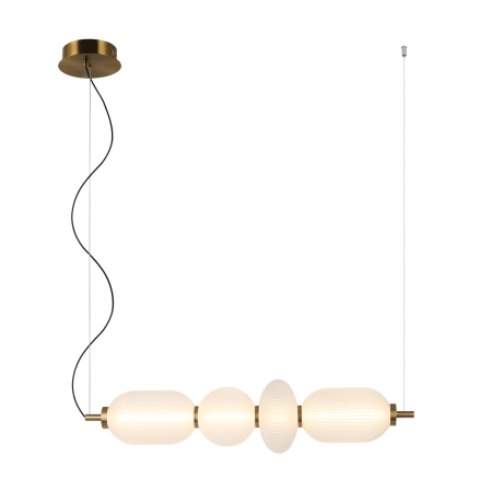 Lampa wisząca szklana biało-złota 65cm PND-8545-4H-AB-WH z serii Nico - Lampy Italux