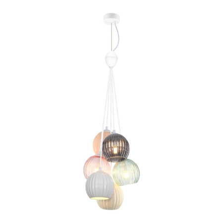Lampa wisząca wielokolorowa szklana 6-punktowa PND-94794-6A-MLTI z serii CASES - Lampy Italux