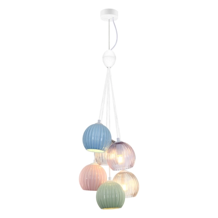 Lampa wisząca 6-punktowa ceramiczna kolorowa PND-94794-6B-MLTI z serii Cases - Lampy Italux