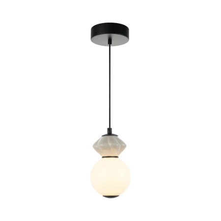 Lampa wisząca czarna metalowa z ceramiką PND-94921-1A-BK z serii Balos - Lampy Italux