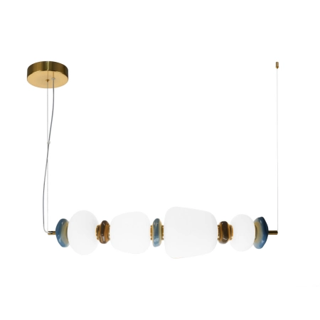 Lampa wisząca złota metalowa z ceramicznymi kloszami PND-94981-4A-GD z serii Evans - Lampy Italux
