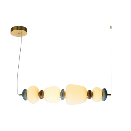 Lampa wisząca złota metalowa z ceramicznymi kloszami PND-94981-4A-GD z serii Evans - Lampy Italux