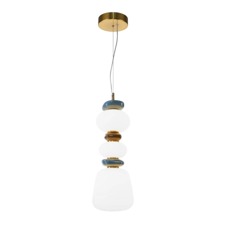 Lampa wisząca złota z ceramicznymi elementami PND-94981V-3B-GD z serii EVANS - Lampy Italux