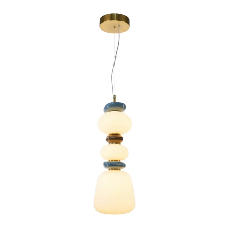 Lampa wisząca złota z ceramicznymi elementami PND-94981V-3B-GD z serii EVANS - Lampy Italux