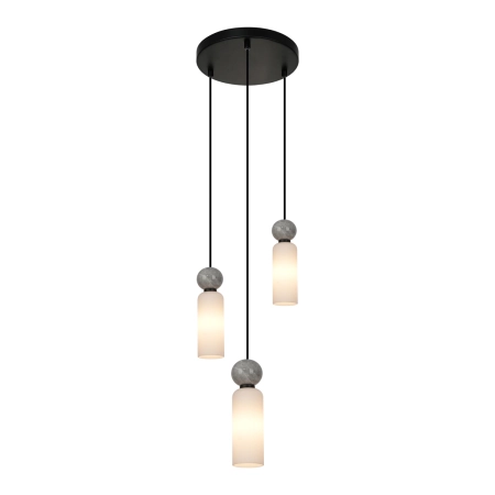 Lampa wisząca czarna 3-punktowa szklana PND-95331-3-BK z serii Santos - Lampy Italux