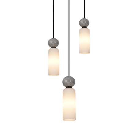 Lampa wisząca czarna 3-punktowa szklana PND-95331-3-BK z serii Santos - Lampy Italux