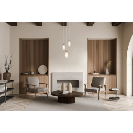 Lampa wisząca mosiężna 3-punktowa szklana PND-95331-3-BRSS z serii Santos - Lampy Italux
