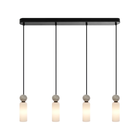 Lampa wisząca czarna 4-punktowa z marmurowym detalem PND-95331-4-BK z serii SANTOS - Lampy Italux