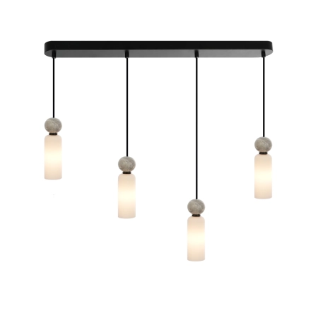 Lampa wisząca czarna 4-punktowa z marmurowym detalem PND-95331-4-BK z serii SANTOS - Lampy Italux