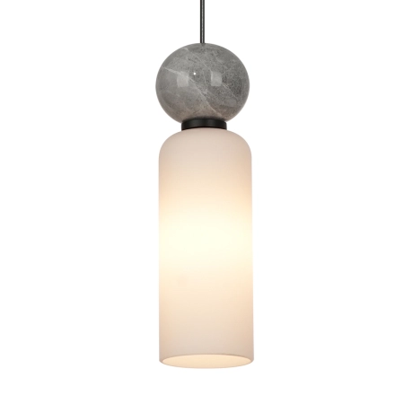 Lampa wisząca czarna metalowa z marmurowymi kulami PND-95331-6-BK z serii Santos - Lampy Italux