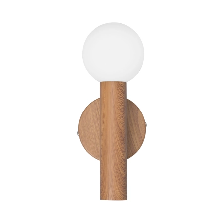 Kinkiet metalowy drewnopodobny z kulistym kloszem WL-33574-1-WD z serii Filano - Lampy Italux