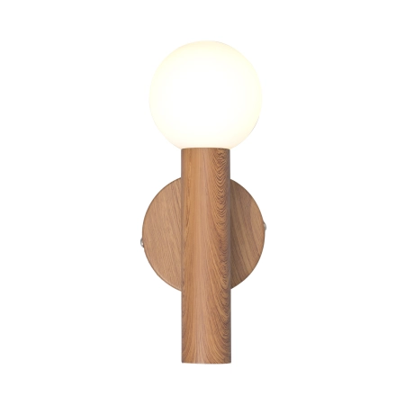 Kinkiet metalowy drewnopodobny z kulistym kloszem WL-33574-1-WD z serii Filano - Lampy Italux