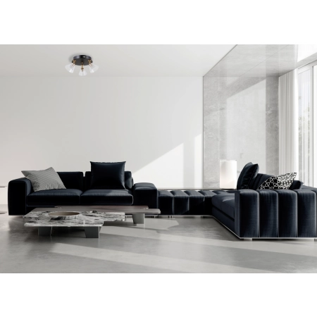 Lampa sufitowa czarna 3-punktowa ze szklanymi kloszami WL-34393-3R-BK-HBR z serii Orella - Lampy Italux