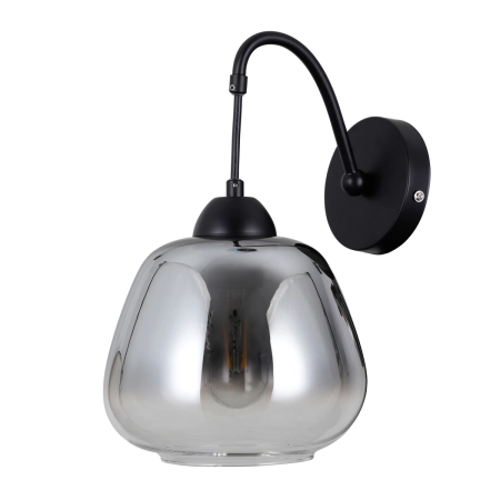 Kinkiet metalowy czarny ze szklanym kloszem WL-40824-1-BK z serii Felis - Lampy Italux