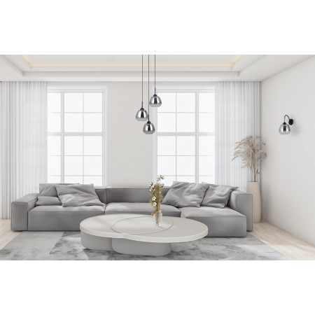 Kinkiet metalowy czarny ze szklanym kloszem WL-40824-1-BK z serii Felis - Lampy Italux