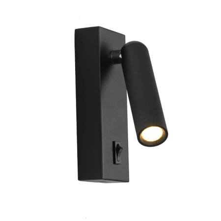Kinkiet LED czarny aluminiowy z włącznikiem WL-46376-1-BK z serii Nova - Lampy Italux