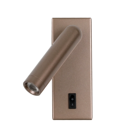 Kinkiet LED aluminiowy kawowy z włącznikiem WL-46376-1-CF z serii Nova - Lampy Italux