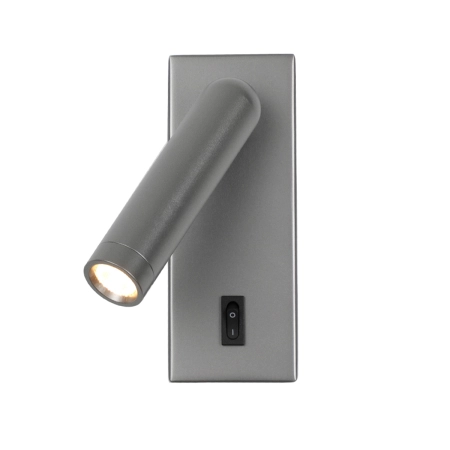 Kinkiet LED szary aluminiowy z włącznikiem WL-46376-1-GR z serii Nova - Lampy Italux