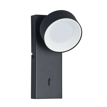 Kinkiet metalowy czarny LED z włącznikiem WL-47380-1-BK z serii Fonten - Lampy Italux