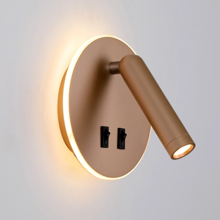 Kinkiet aluminiowy złoty okrągły LED WL-53742-1-GD z serii Furla - Lampy Italux