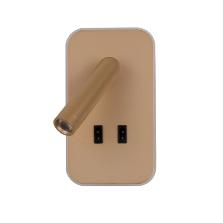Kinkiet LED aluminiowy złoty z włącznikami WL-83957-1-GD z serii Doria - Lampy Italux