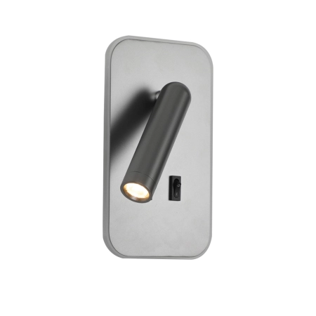 Kinkiet LED aluminiowy szary z włącznikiem WL-83957-1-GR z serii Doria - Lampy Italux
