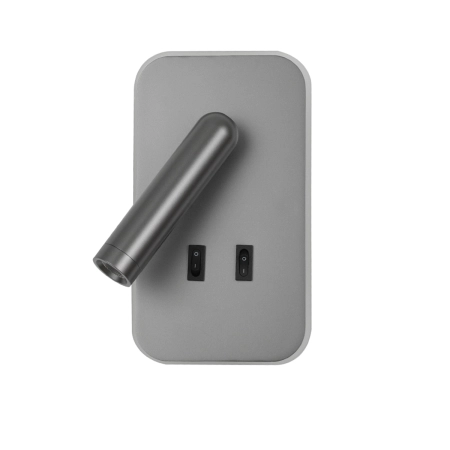 Kinkiet LED aluminiowy szary z włącznikiem WL-83957-1-GR z serii Doria - Lampy Italux