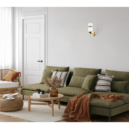 Kinkiet szklano-ceramiczny złoty LED WL-94981-1B-GD z serii Evans - Lampy Italux