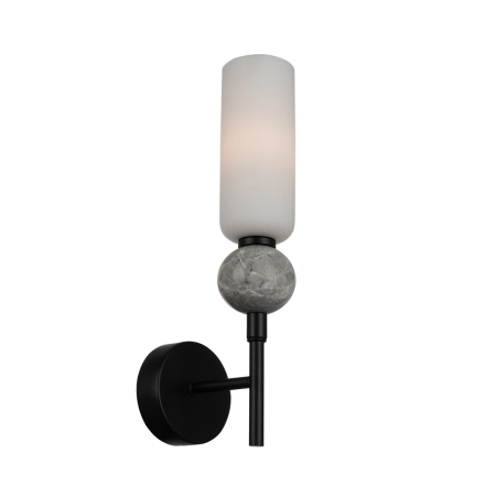 Kinkiet czarny szklany z marmurową kulą WL-95331-1-BK z serii Santos - Lampy Italux