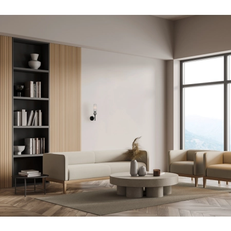 Kinkiet czarny szklany z marmurową kulą WL-95331-1-BK z serii Santos - Lampy Italux
