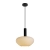 Lampa wisząca czarna metalowa z mlecznym kloszem PND-23541A-1-BK-OP z serii Gater - Lampy Italux