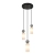 Lampa wisząca czarna 3-punktowa szklana PND-95331-3-BK z serii Santos - Lampy Italux
