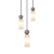 Lampa wisząca czarna 3-punktowa szklana PND-95331-3-BK z serii Santos - Lampy Italux