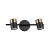 Kinkiet metalowy czarno-złoty 2-punktowy WL-58892-2-BK-BRO z serii Elice - Lampy Italux
