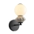 Kinkiet metalowy czarny z ceramicznym detalem WL-94921-1A-BK z serii Balos - Lampy Italux